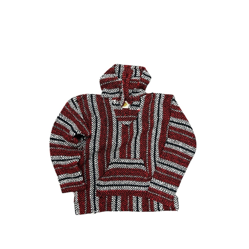 Earth Ragz Baja Hoodie Medium Surf Poncho Jerga Mexico Pullover Boho Festival‎